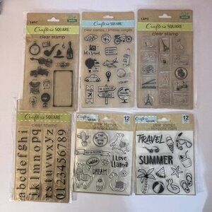 🆕Crafter’s Square Clear Stamp Bundle – 6 Sets (New)